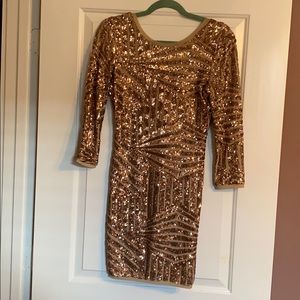 Forever 21 gold sequin dress